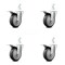 Service Caster 4 Inch Thermoplastic Rubber 7/8 Inch Square Stem Caster Set Total Lock Brake SCC SCC-SQTTL20S414-TPRB-78-4 - alternate 1
